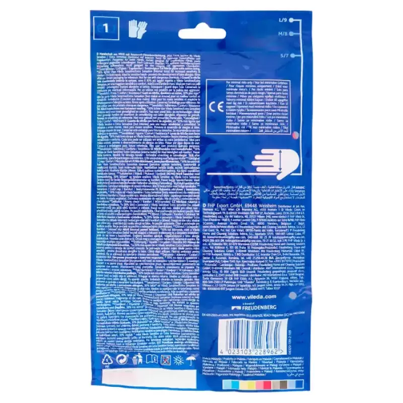 Vileda Manusi Sensitive Easyfit Marimea L Bax 12 buc.